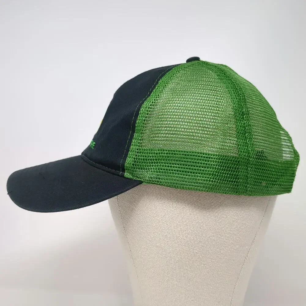 John Deere Trucker Hat Black Green One Size Snapback Mesh Logo Agriculture